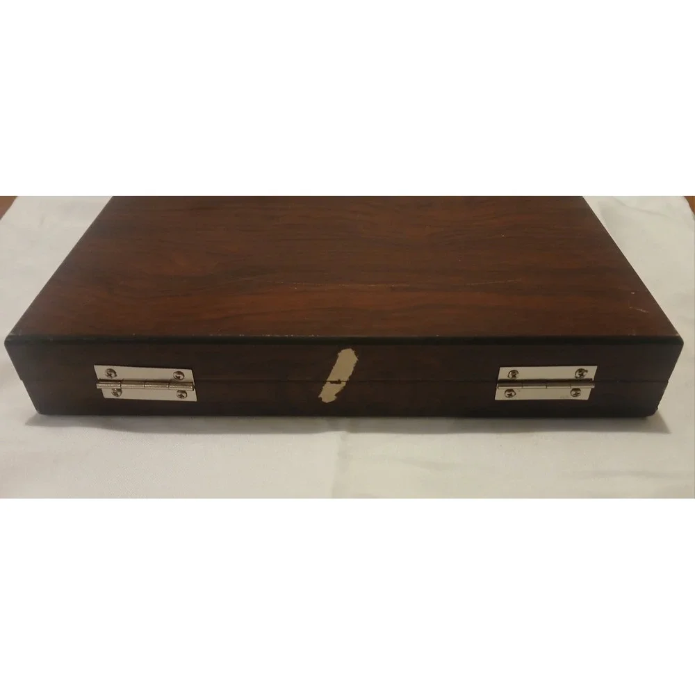 Vintage‎ Wooden Art Box With Medal Snaps To Close